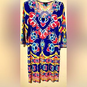 Bright v neck dress by MSK.